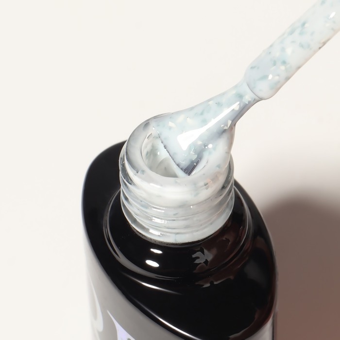 Гель лак для ногтей, &laquo;MILK POTAL&raquo;, 3-х фазный, 8мл, LED/UV, цвет белый/серебристый (01)