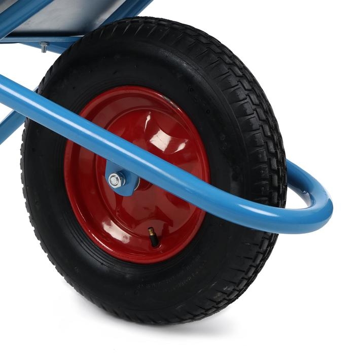 Тачка строительная, одноколёсная: груз/п 180 кг, объём 100 л, синие ручки Тачка строительная, одноколёсная: груз/п 180 кг, объём 100 л, синие ручки