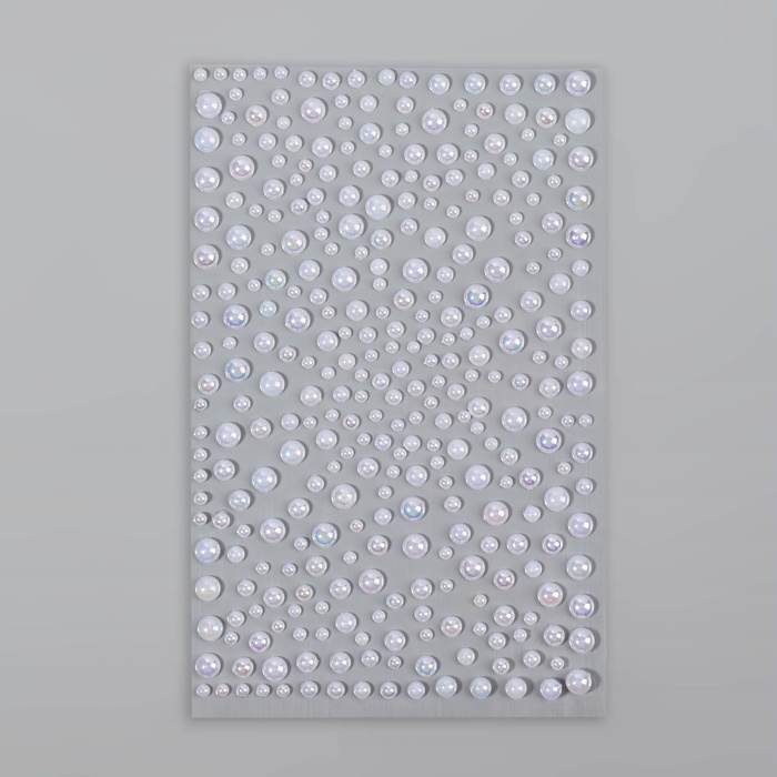 Жемчуг самоклеящийся &laquo;Ассорти&raquo;, с голографией, 325 шт на листе, цвет белый