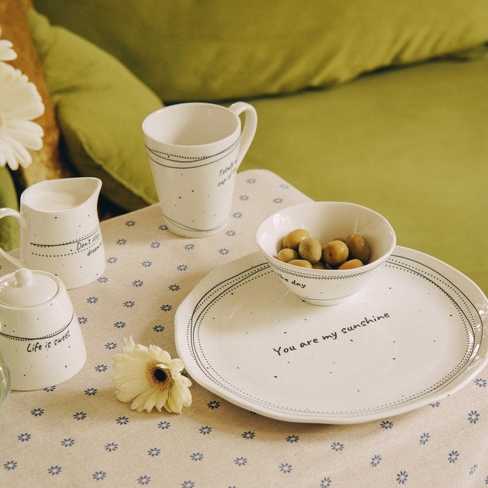 Набор кружек фарфоровых SL Home &laquo;Милый дом&raquo;, 350 мл, цвет белый