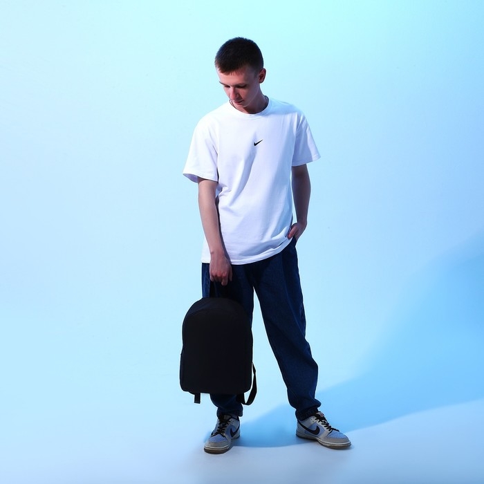 Рюкзак школьный текстильный NAZAMOK, 38х14х27 см, цвет чёрный