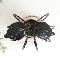 Подсвечник металл, стекло на 1 свечу "Яблочко" d-4 см 11х9х12 см