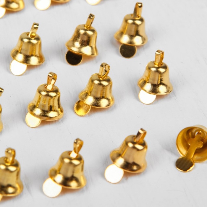 Колокольчик для рукоделия, набор 20 шт., размер 1 шт. &mdash; 0,8 см, цвет золотой
