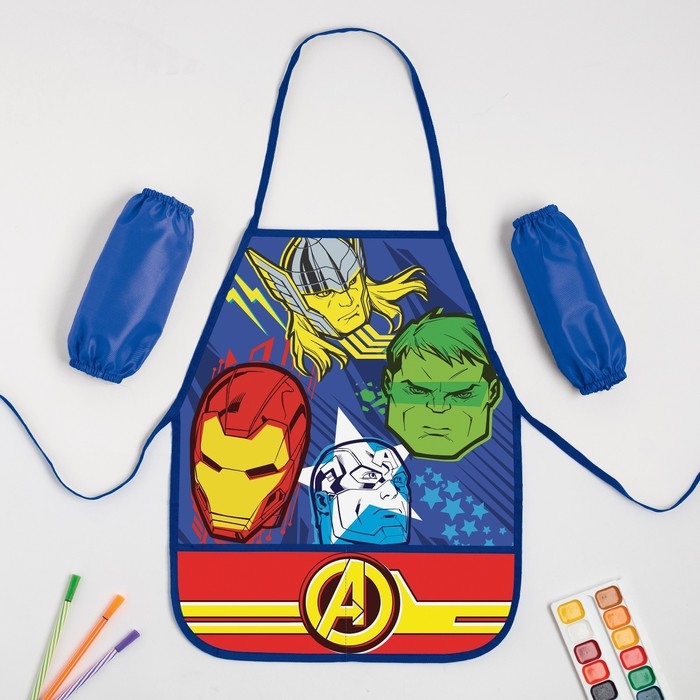 Фартук с нарукавниками детский &laquo;Команда Мстители&raquo;, 49х39 см