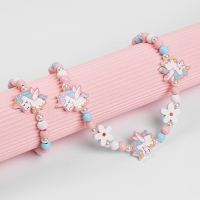 Набор детский «Выбражулька» 2 предмета: бусы, браслет, единорожки милые, цветной Набор детский «Выбражулька» 2 предмета: бусы, браслет, единорожки милые, цветной