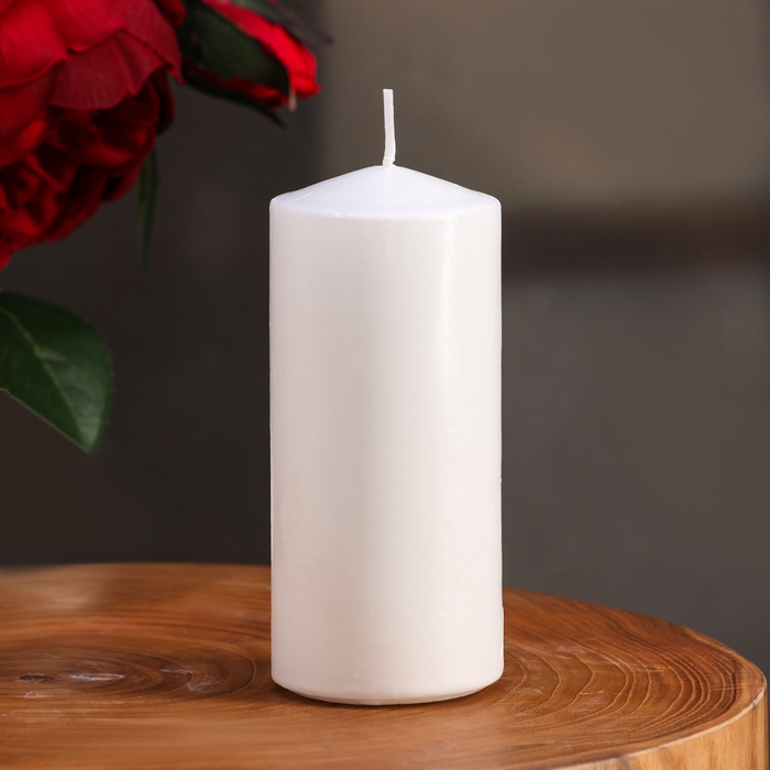 Свеча цилиндр, 5х12 см, набор 2 шт, белая