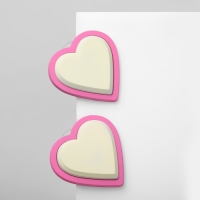 Серьги пластик &laquo;Сердечки&raquo;, цвет бело-бежевый