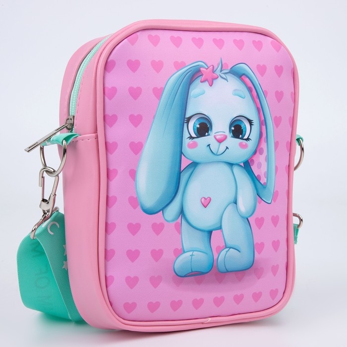 Сумка на ремешке детская для девочки &laquo;Голубой зайчик&raquo;, 15&times;5&times;21