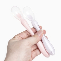 Ложка детская силиконовая для прикорма, набор 2 шт.. «Милые зверята», цвет розовый и фиолетовый, Крошка Я Ложка детская силиконовая для прикорма, набор 2 шт.. «Милые зверята», цвет розовый и фиолетовый, Крошка Я