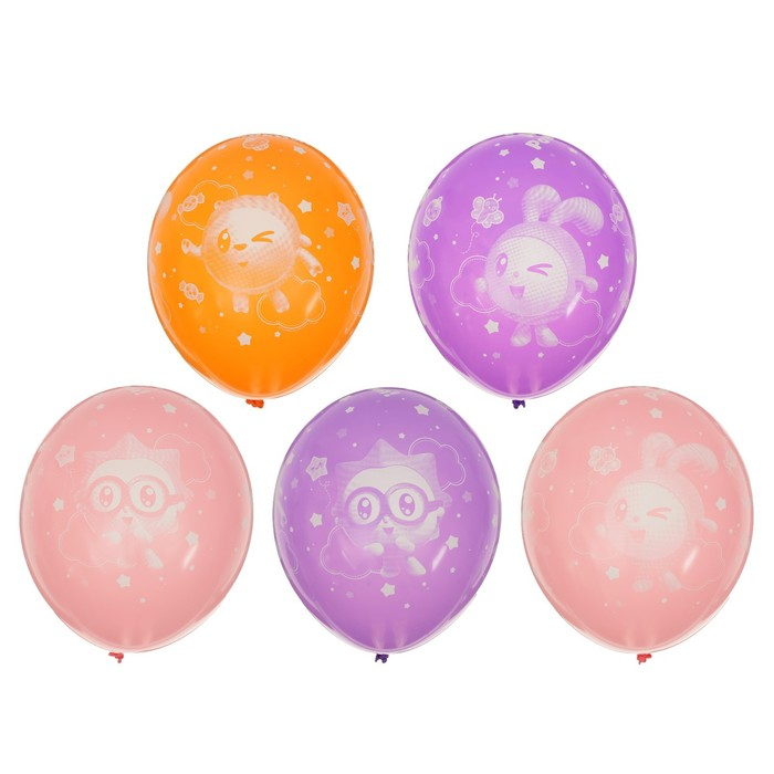 Шары латексные 14" &laquo;Малышарики. С первым ДР&raquo;, 5-сторонние, набор 25 шт., цвета, виды МИКС