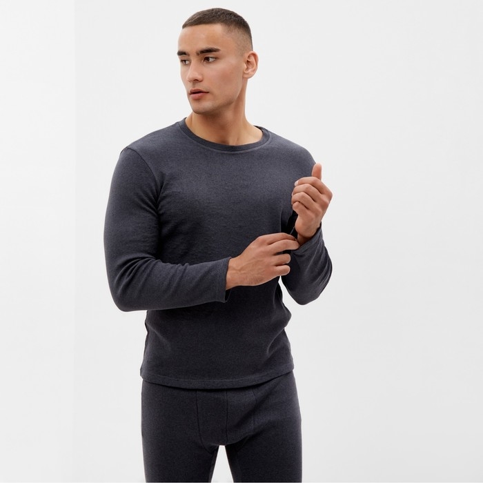 Комплект мужской термо (лонгслив, брюки) MINAKU цвет графит меланж, р-р 48