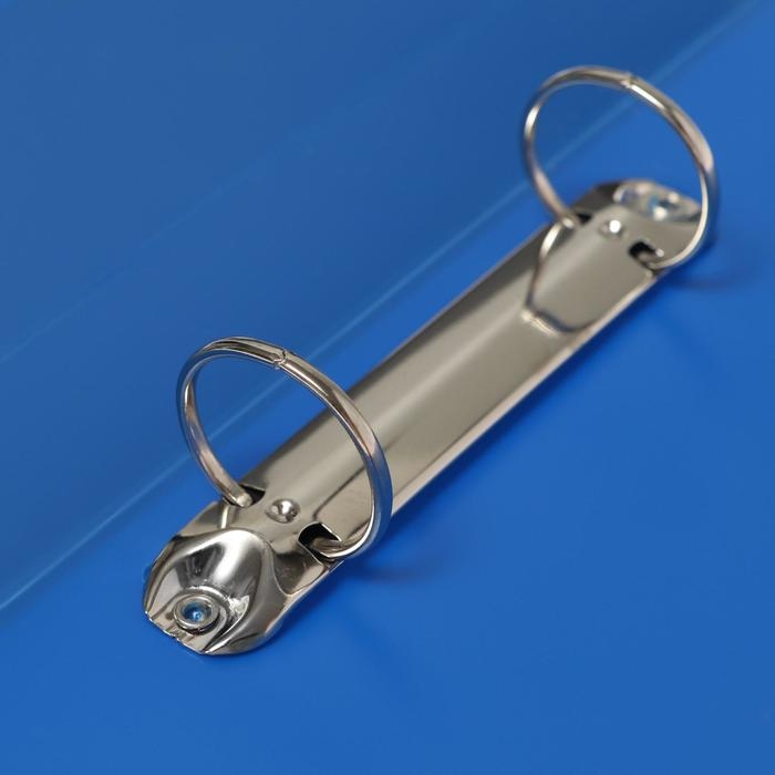 Папка на 2 кольцах А4, Calligrata, 40 мм, 700 мкм, карман на торце, синяя