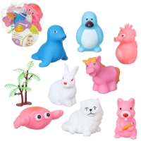 Набор резиновых игрушек для ванны &laquo;На острове&raquo;, с пищалкой, 8 шт, Крошка Я