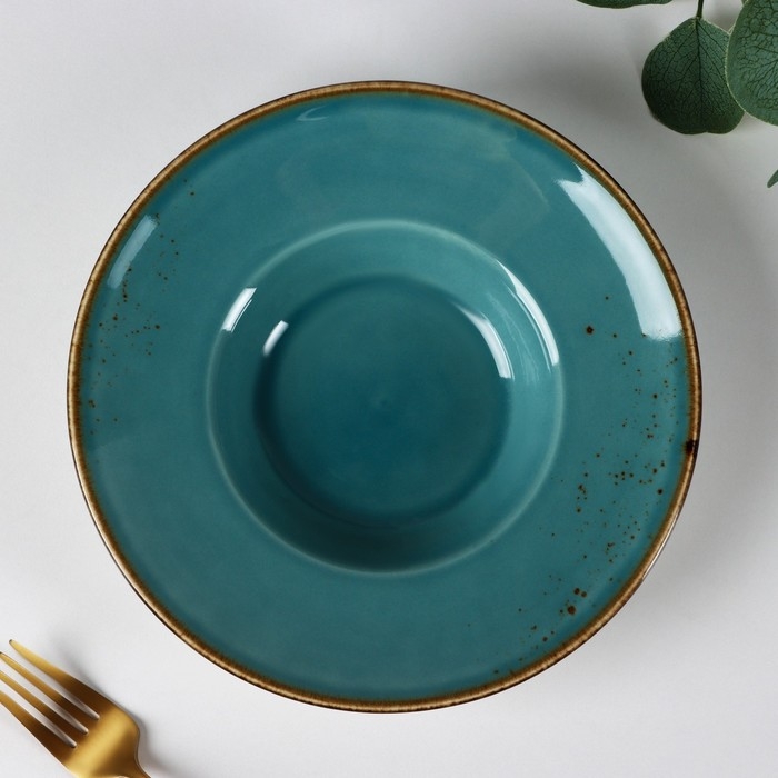 Тарелка керамическая для пасты Magistro &laquo;Церера&raquo;, 160 мл, d=21 см, цвет голубой