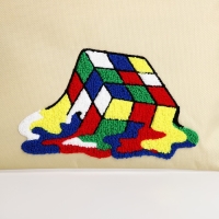 Шопер текстильный с вышивкой &laquo;Кубик&raquo; , 40х35 см, бежевый цвет