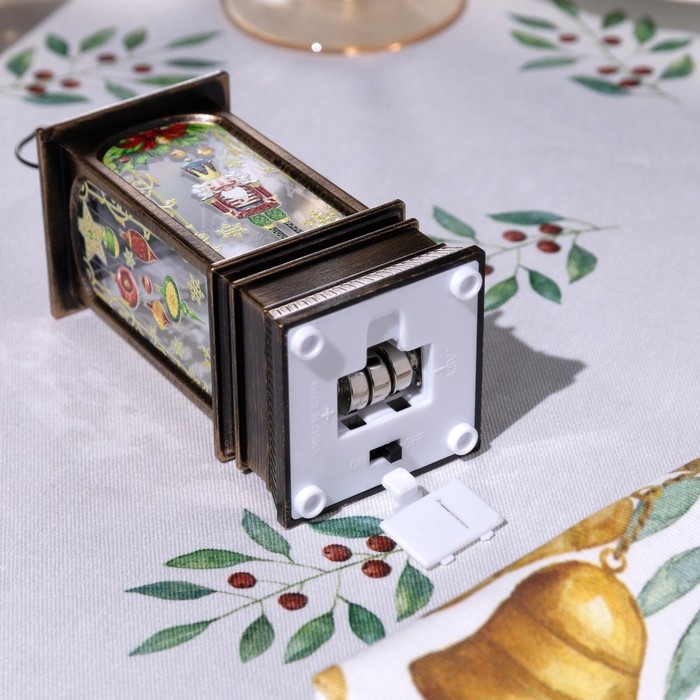 Светодиодная фигура &laquo;Бронзовый фонарь с щелкунчиком&raquo; 5 &times; 12 &times; 5 см, пластик, батарейки AG13х3 (в комплекте), свечение тёплое белое