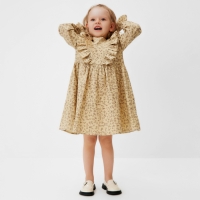 Платье для девочки MINAKU: Cotton collection цвет бежевый, рост 116 см