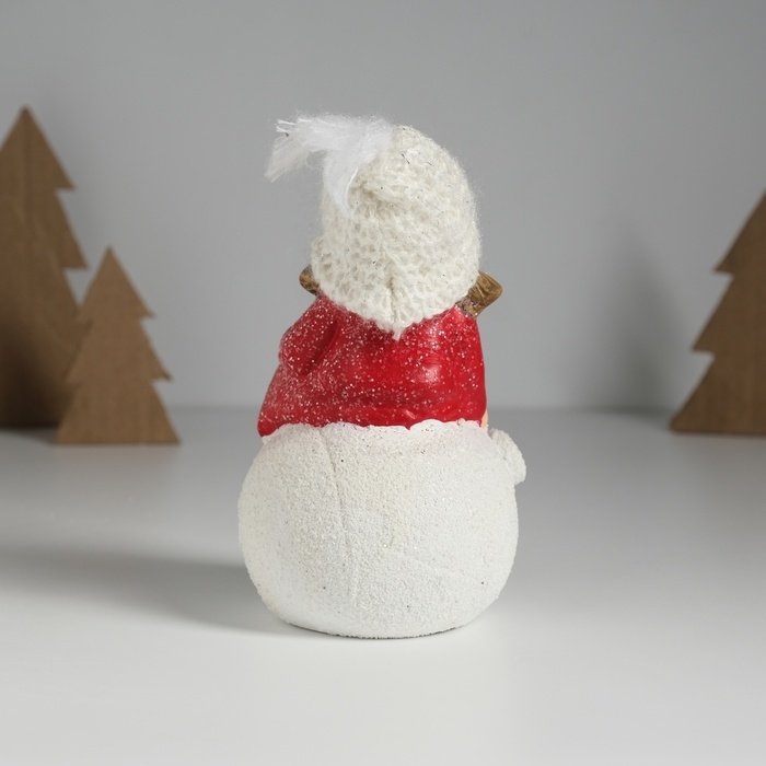 Сувенир керамика свет "Малышка-ангел в красном, на новогоднем шарике" 12,8х8,5х17 см