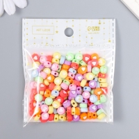 Набор бусин для творчества пластик "Сердечко в круге" яркие 20 гр 0,4х0,6х0,6 см