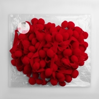 Тесьма декоративная с помпонами, 35 &plusmn; 5 мм, 9,1 &plusmn; 0,5 м, цвет красный