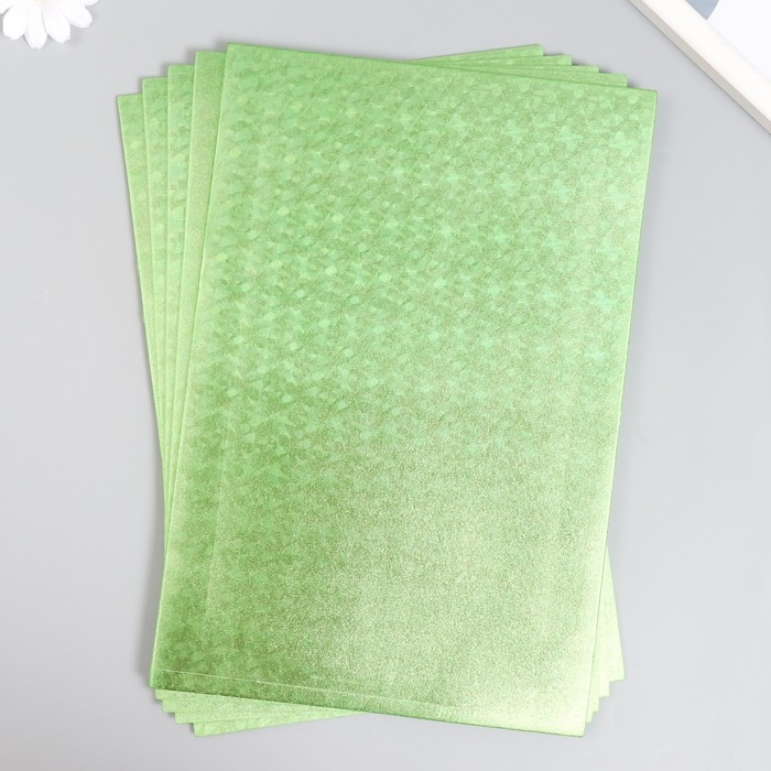 Фоамиран голограмма Фоамиран голограмма "Зелёный салат" 1,8 мм набор 5 листов 20х30 см