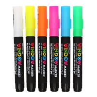 Набор меловых маркеров 6 цветов MunHwa "Window", яркие цвета, для любых поверхностей