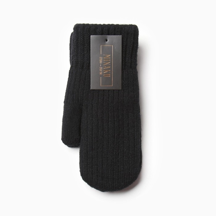 Варежки женские на иск.меху MINAKU рубчик 22 см черный Варежки женские на иск.меху MINAKU рубчик 22 см черный