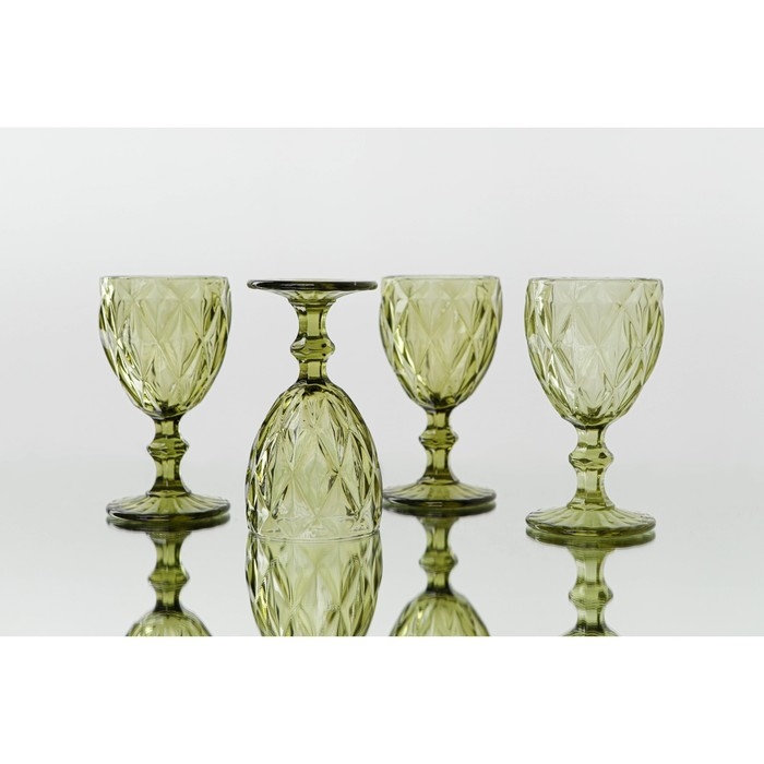 Бокал для вина стеклянный Magistro &laquo;Круиз&raquo;, 250 мл, 8&times;15,3 см, цвет зелёный