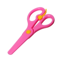 Ножницы детские 13 см, пластиковые, фиксатор, закруглённые концы, в картонной коробке, корпус МИКС