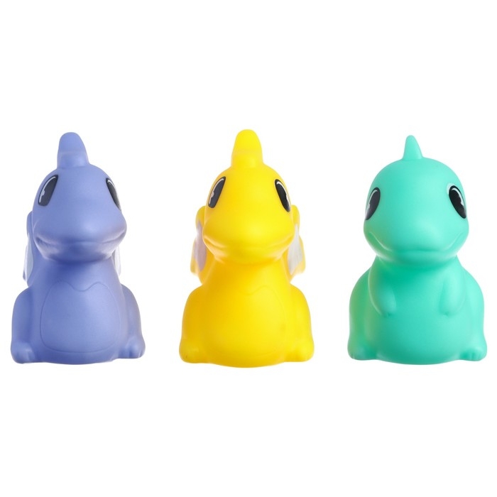 Набор резиновых игрушек для ванны &laquo;Малыши динозаврики&raquo;, 3 шт, Крошка Я