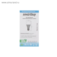 Лампа cветодиодная Smartbuy, E27, A65, 20 Вт, 6000 К, холодный белый свет Лампа cветодиодная Smartbuy, E27, A65, 20 Вт, 6000 К, холодный белый свет