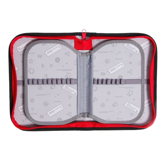 Пенал 3 секции, вкладка внутри, 140 х 210 х 40 мм, тканевый, Calligrata TOP Block "Дино"