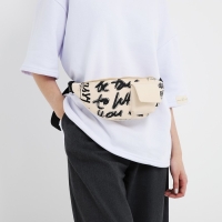 Сумка поясная текстильная с карманом "Be true" 30*14*6 см Сумка поясная текстильная с карманом "Be true" 30*14*6 см