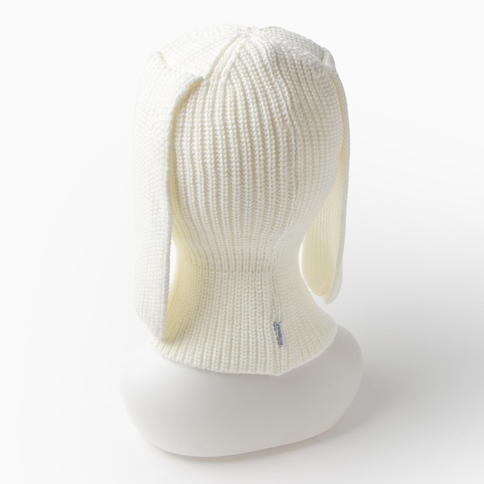 Шапка-шлем детский, цвет молочный, размер 50-52