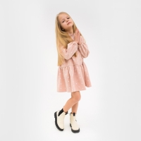 Платье детское KAFTAN "Сердечки", р. 34 (122-128), розовый Платье детское KAFTAN "Сердечки", р. 34 (122-128), розовый