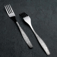 Набор столовых вилок &laquo;Уралочка&raquo;, h=20 см, толщина 2 мм, 6 шт, цвет серебряный