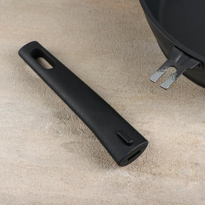 Сковорода &laquo;Надежда&raquo;, d=24 см, h=7,4 см, съёмная ручка, антипригарное покрытие, цвет чёрный