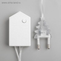 Гирлянда &laquo;Нить&raquo; 5 м с насадками &laquo;Хрусталики&raquo;, IP20, прозрачная нить, 50 LED, свечение белое, 8 режимов, 220 В