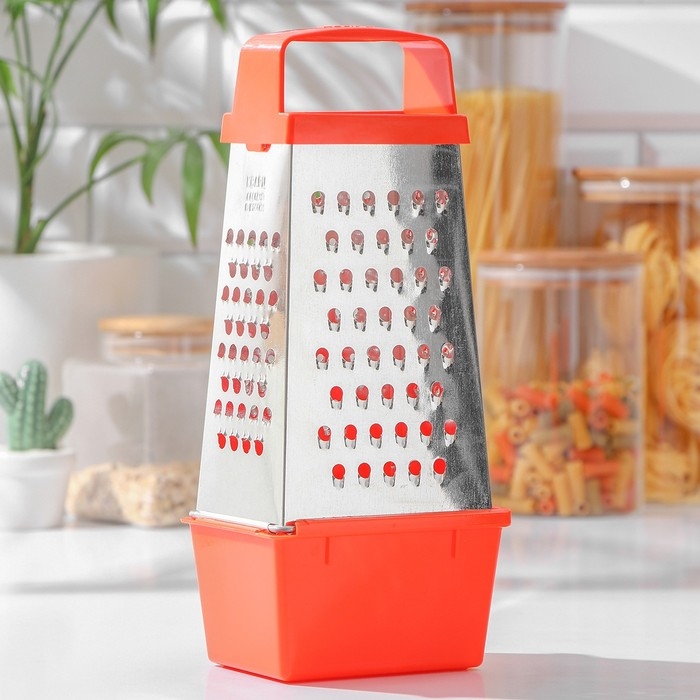 Тёрка &laquo;Комфорт&raquo;, 4 грани и контейнер 450 мл, 11&times;8,5&times;27 см, цвет МИКС