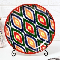 Ляган узбекский Риштанская керамика "Атлас " для плова, 28 см, в подарочной упаковке