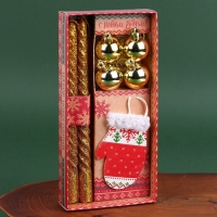 Новогодние витые свечи с декором &laquo;Тепла в Новом году!&raquo;, на Новый Год, набор