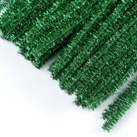 Проволока с ворсом для поделок &laquo;Блеск&raquo;, набор 50 шт, размер 1 шт: 30&times;0,6 см, цвет зелёный