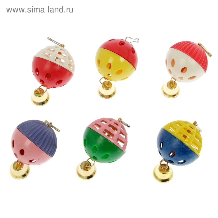 Игрушка для попугая Игрушка для попугая "Забава" с 1 шариком, микс