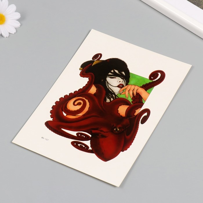 Татуировка на тело цветная Татуировка на тело цветная "Осьминог" 26,1х14,6 см