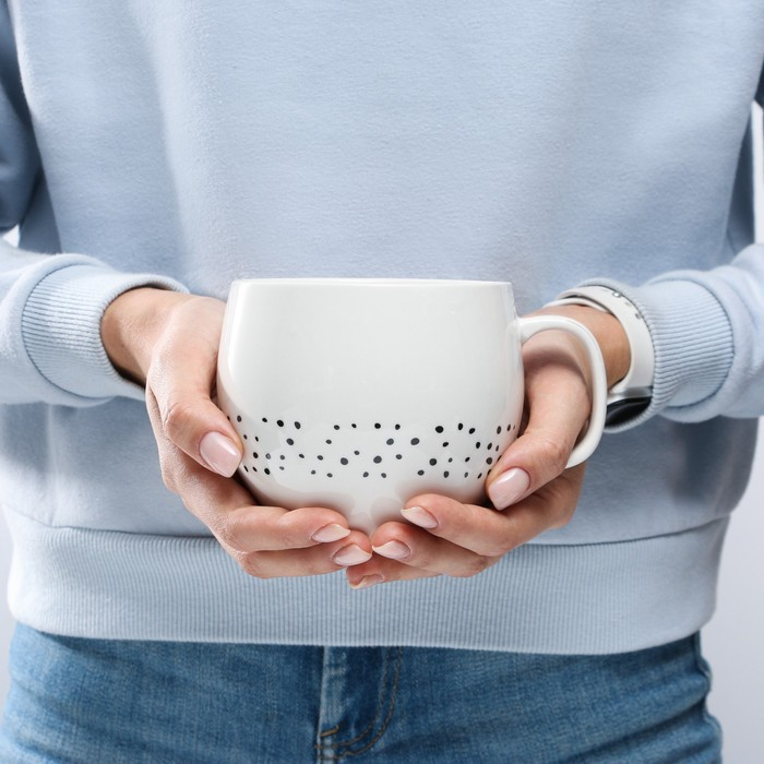 Кружка керамическая XXL &laquo;Супер мама&raquo;, 600 мл , цвет белый