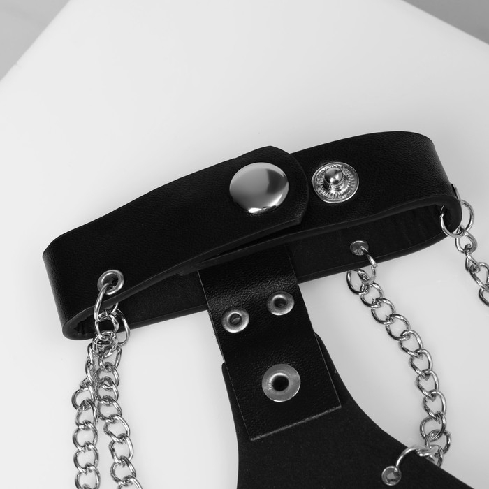 Браслет унисекс &laquo;Слейв&raquo; скелет, цвет чёрный с серебром, 21,5 см