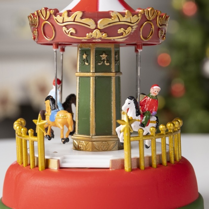 Светодиодная фигура &laquo;Карусель&raquo; 12 &times; 16 &times; 12 см, полистоун, батарейки АААх3 (не в комплекте), свечение RGB