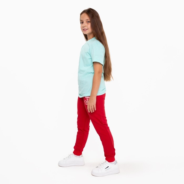 Брюки для девочки, цвет тёмно-красный, рост 146