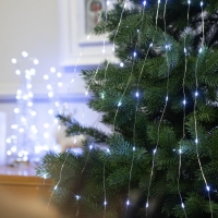 Гирлянда &laquo;Конский хвост&raquo; 8 нитей по 2 м, IP20, серебристая нить, 160 LED, свечение белое, USB