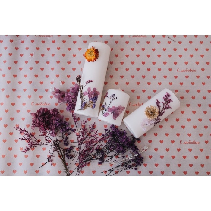 Набор свечей-цилиндров Набор свечей-цилиндров "Интерьерный", 4 шт, 6х4 см, 10 ч, белый